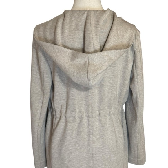 THEORY Drawstring Jersey Hooded Jacket Top Hoodie Oatmeal Sz P 0 00 2 4 6 Casual - Picture 8 of 14
